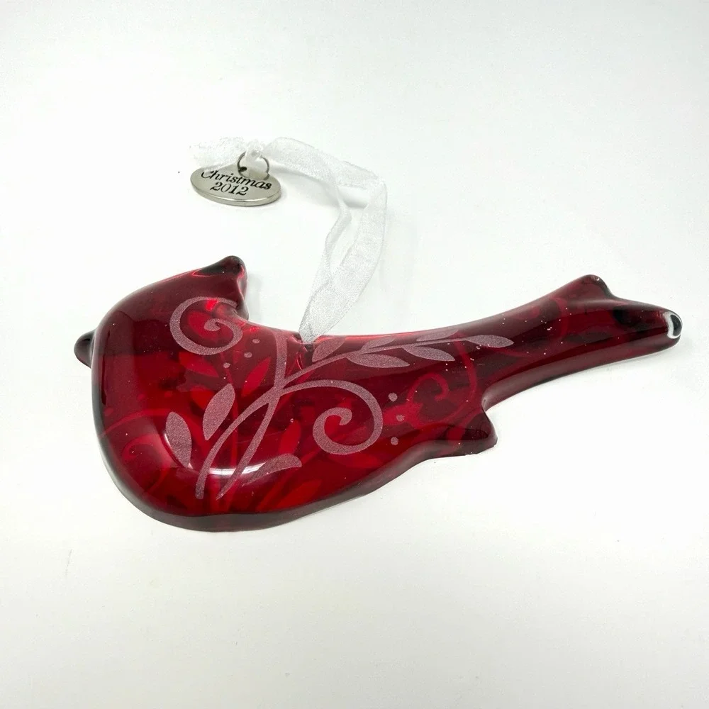 Hallmark Keepsake Cardinal Red Glass Bird Ornament  2012 MIB
